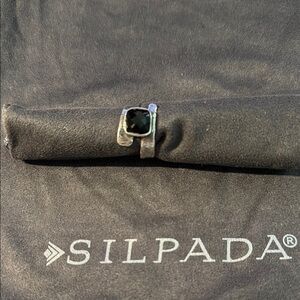Silpada Silver Ring with Black Stone